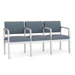 Lenox Steel 3 Seat Sofa with SILVER Frame Finish and SERENE Upholstery