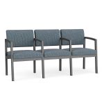 Lenox Steel 3 Seat Sofa with CHARCOAL Frame Finish and SERENE Upholstery