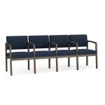 Lenox Steel 4 Seat Sofa with BRONZE Frame Finish and BLUEBERRY Upholstery