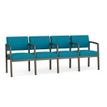 Lenox Steel 4 Seat Sofa with BRONZE Frame Finish and WATERFALL Upholstery
