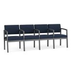 Lenox Steel 4 Seat Sofa with CHARCOAL Frame Finish and BLUEBERRY Upholstery