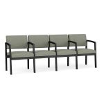 Lenox Steel 4 Seat Sofa with BLACK Frame Finish and EUCALYPTUS Upholstery