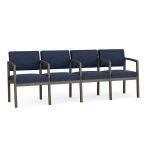 Lenox Steel 4 Seat Sofa with BRONZE Frame Finish and NAVY Upholstery