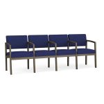 Lenox Steel 4 Seat Sofa with BRONZE Frame Finish and COBALT Upholstery