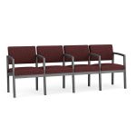 Lenox Steel 4 Seat Sofa with CHARCOAL Frame Finish and NEBBIOLO Upholstery