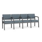 Lenox Steel 4 Seat Sofa with CHARCOAL Frame Finish and SERENE Upholstery