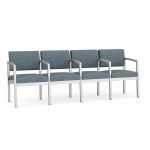 Lenox Steel 4 Seat Sofa with SILVER Frame Finish and SERENE Upholstery