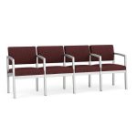 Lenox Steel 4 Seat Sofa with SILVER Frame Finish and NEBBIOLO Upholstery