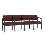 Lenox Steel 4 Seat Sofa with BLACK Frame Finish and NEBBIOLO Upholstery