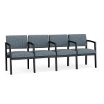 Lenox Steel 4 Seat Sofa with BLACK Frame Finish and SERENE Upholstery