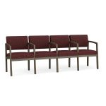 Lenox Steel 4 Seat Sofa with BRONZE Frame Finish and NEBBIOLO Upholstery