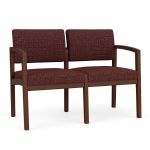 Wooden 2 Seat Sofa with WALNUT Frame Finish and NEBBIOLO Upholstery