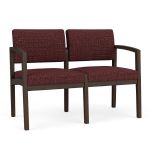 Wooden 2 Seat Sofa with MOCHA Frame Finish and NEBBIOLO Upholstery