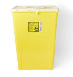 PG-II Flat Sharps Container for Chemotherapy Waste with Port Lid, Yellow, 18 gal. - Case of 7 Units