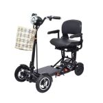 Black MS-3000 Folding Mobility Scooter with WIDE Seat and 10AH Battery
