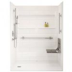 Accessible Shower - 60 in. x 36 in. x 78 in. - LEFT SIDE Drain in White.