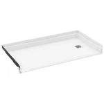 Accessible Shower Pan 60 in. x 32 in. - RIGHT SIDE Drain in White
Includes:
<li> 2 inches PVC No-Caulk Square Shower Drain</li>
<li>Stainless Steel Strainer</li>