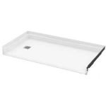 Accessible Shower Pan 60 in. x 32 in. - LEFT SIDE Drain in White
Includes:
<li> 2 inches PVC No-Caulk Square Shower Drain</li>
<li>Stainless Steel Strainer</li>