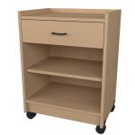 Stor-Edge Mobile Treatment Cart with Drawer and Adjustable Shelf - Maple Laminate
