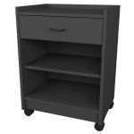 Stor-Edge Mobile Treatment Cart with Drawer and Adjustable Shelf - Storm Grey Laminaet