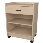 Stor-Edge Mobile Treatment Cart with Drawer and Adjustable Shelf - Maple Wood
