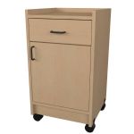 Stor-Edge Mobile Treatment Cart with Drawer and One Hinged Door - Maple Laminate