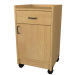 Stor-Edge Mobile Treatment Cart with Drawer and One Hinged Door - Oak Laminate