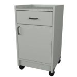 Stor-Edge Mobile Treatment Cart with Drawer and One Hinged Door - Grey Laminate