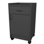 Stor-Edge Mobile Treatment Cart with Drawer and One Hinged Door - Storm Grey Laminate
