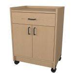 Stor-Edge Mobile Treatment Cart with Drawer and Two Hinged Doors - Maple Laminate