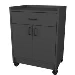 Stor-Edge Mobile Treatment Cart with Drawer and Two Hinged Doors - Storm Grey Laminate