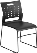 Black - 881 Series Sled Base Stack Chair