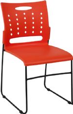 Orange - 881 Series Sled Base Stack Chair