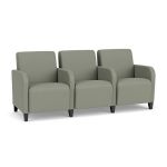Siena 3 Seat Sofa with Center Arms and BLACK Wooden Legs with EUCALYPTUS Upholstery