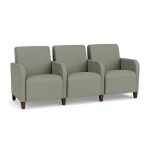 Siena 3 Seat Sofa with Center Arms and WALNUT Wooden Legs with EUCALYPTUS Upholstery