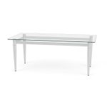 Lesro Siena Glass Top Coffee Table - Brushed Stainless Steel Legs