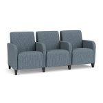 Siena 3 Seat Sofa with Center Arms and BLACK Wooden Legs with SERENE Upholstery