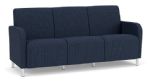 Siena 3 Seat Sofas with Brushed STEEL Legs with BLUEBERRY Upholstery