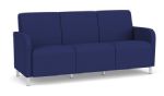 Siena 3 Seat Sofas with Brushed STEEL Legs with COBALT Upholstery