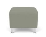 Siena Waiting Room Ottoman with Brushed STEEL Legs and EUCALYPTUS Upholstery