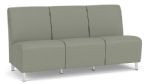 Siena Armless 3 Seat Sofa with Brushed STEEL Legs and EUCALYPTUS Upholstery