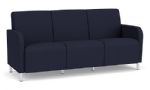 Siena 3 Seat Sofas with Brushed STEEL Legs with NAVY Upholstery