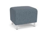 Siena Waiting Room Ottoman with Brushed STEEL Legs and SERENE Upholstery