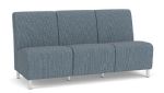 Siena Armless 3 Seat Sofa with Brushed STEEL Legs and SERENE Upholstery