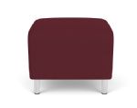 Siena Waiting Room Ottoman with Brushed STEEL Legs and WINE Upholstery