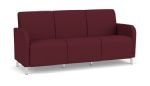 Siena 3 Seat Sofas with Brushed STEEL Legs with WINE Upholstery