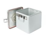Sterilization Container with Flat Bottom and Aluminum Lid, Half-Size, Gray Handle, 11.7 in. x 10.8 in. x 10.6 in.
