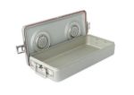 Sterilization Container, Full-Size, Flat Bottom, Aluminum Lid, Gray Handle, 23.5 in. x 10.8 in. x 4.5 in.