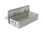 Sterilization Container, Full-Size, Flat Bottom, Aluminum Lid, Gray Handle, 23.5 in. x 10.8 in. x 6 in.