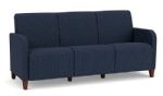 Siena 3 Seat Sofas with WALNUT Wooden Legs with BLUEBERRY Upholstery